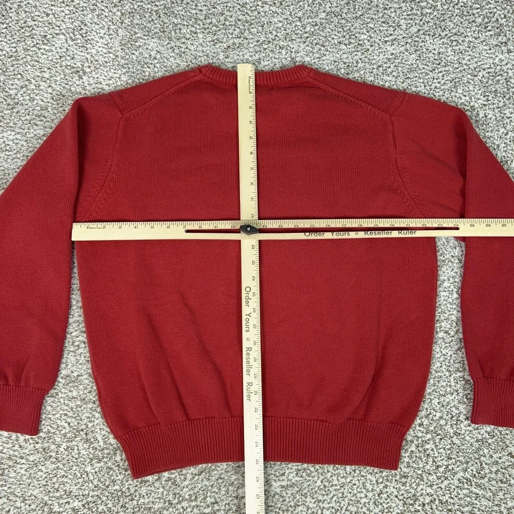 Vineyard Vines Sweater Mens Large Red Cotton Knit Crewneck Pullover Whale Logo